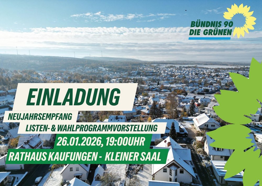 Postkarte Einladung zum Neujahrsempfang am 26.01.2026