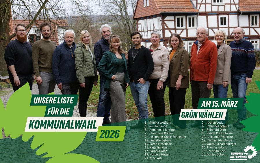 Zeigt mehrere Personen der Liste 2026 der Grünen Kaufungen