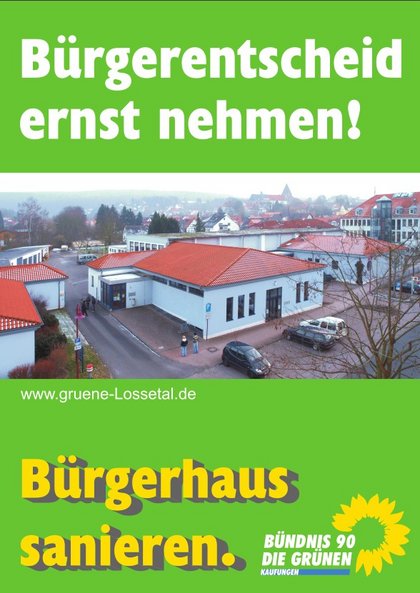 Grüne Plakate Ortsverbad Lossetal Kaufungen